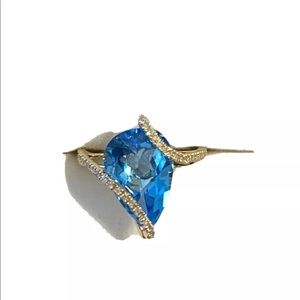 Eddy Blue Topaz and Diamond Ring